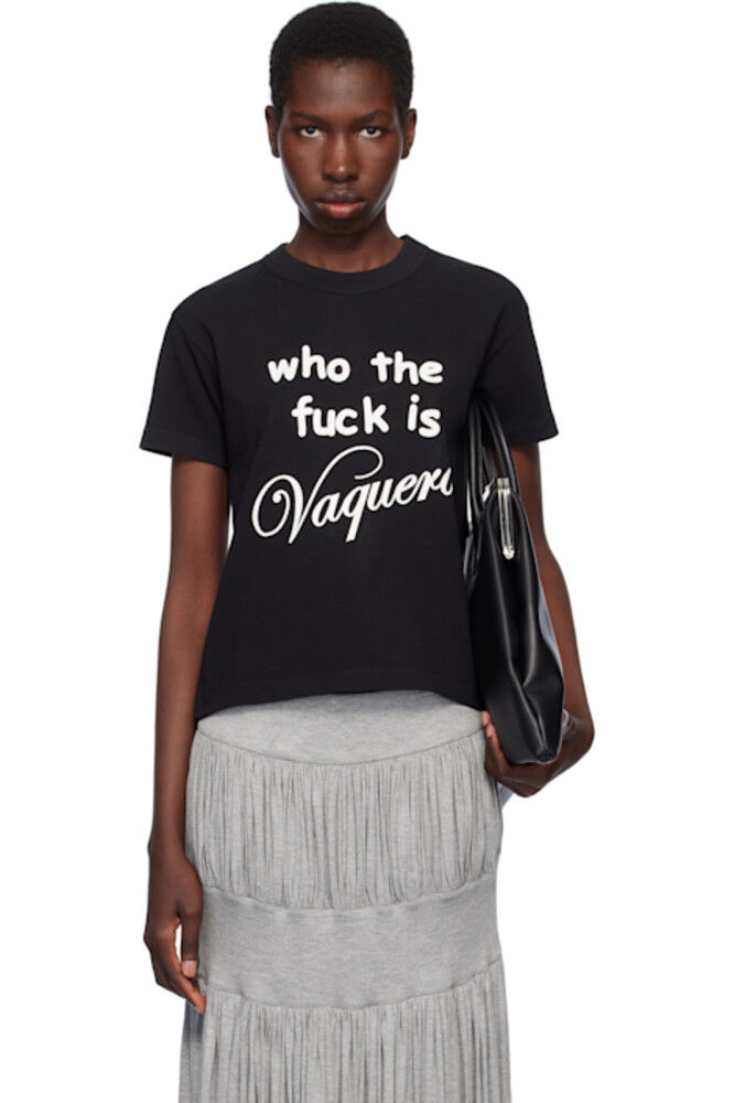 

Черная футболка «Who TF» VAQUERA