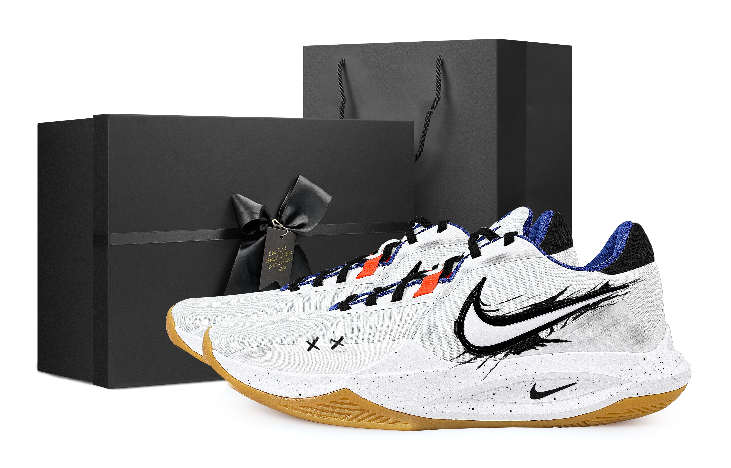 

Nike Баскетбольные кроссовки Precision 6 с противоскользящей подошвой, износостойкие, белые, мужские