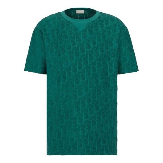 

Футболка men's ss21 oblique printing cotton round neck short sleeve green Dior, зеленый