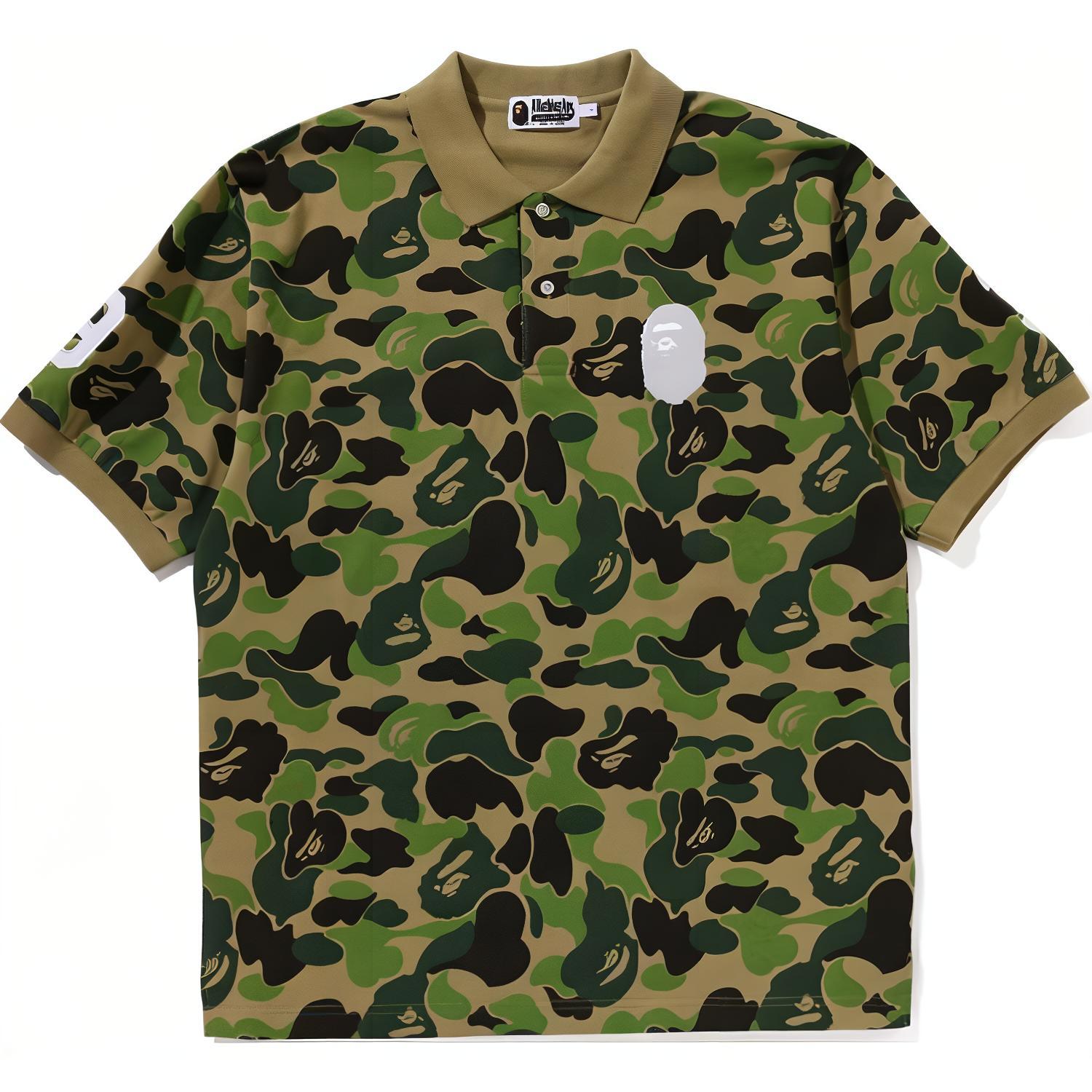 

Рубашка-поло Bape Abc Camo Pile Jacquard свободного кроя A BATHING APE, BLUE Blue