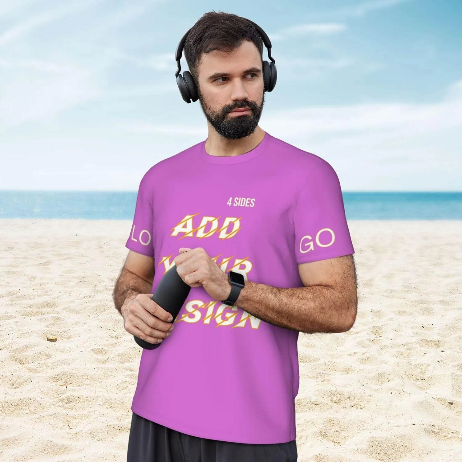 Футболка мужская Custom T Shirts с принтом на 4 сторонах — фото 3