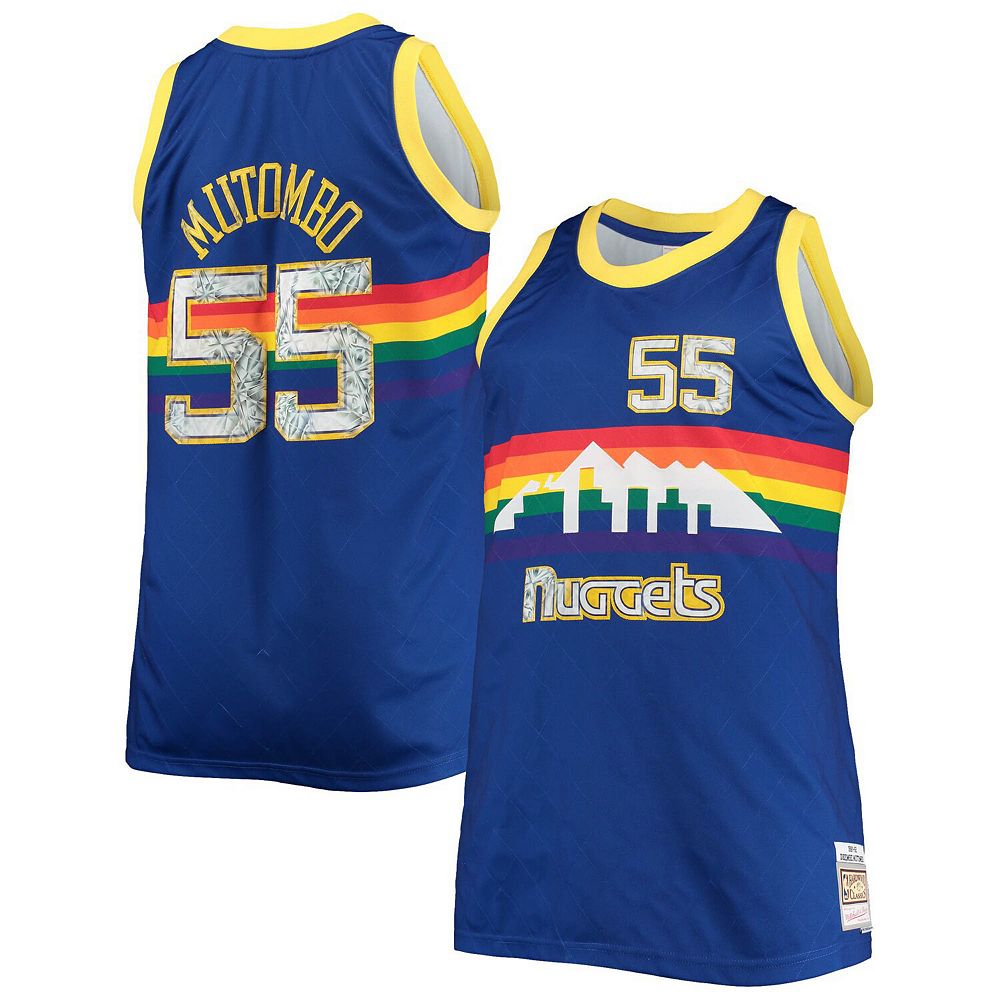 

Мужская майка НБА Mitchell & Ness Dikembe Mutombo Blue Denver Nuggets Big & Tall 1991/92, посвященная 75-летию НБА Diamond Swingman, цвет Nug Blue