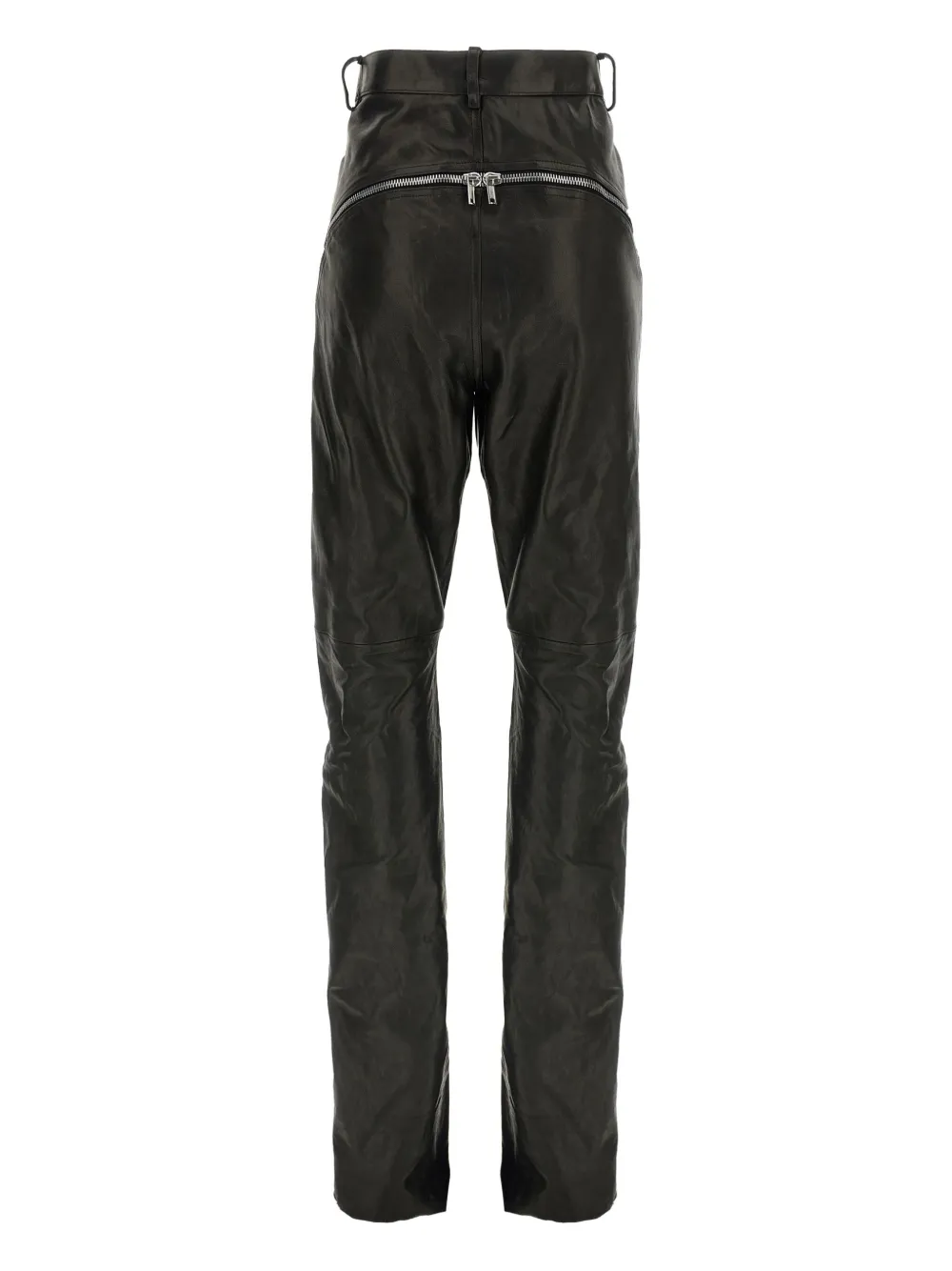 Кожаные брюки Bolan Banana с высокой талией и молнией Rick Owens, черный — фото 2