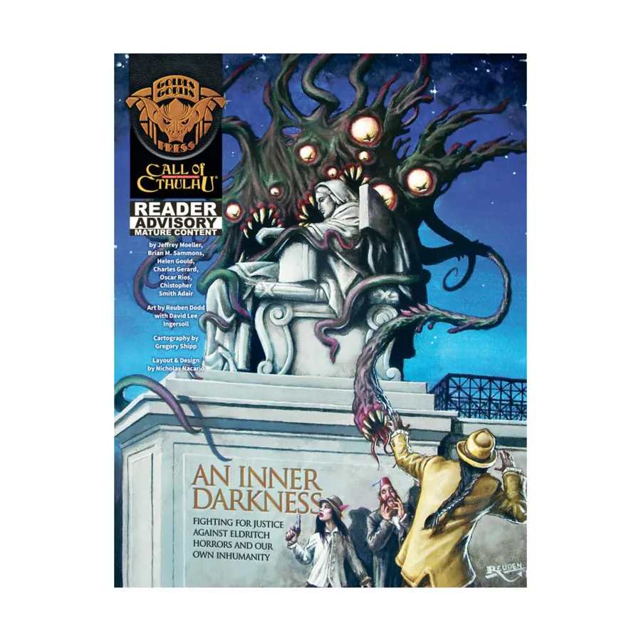 

An Inner Darkness - Fighting For Justice Against Eldritch Horrors and Our Own Inhumanity, Call of Cthulhu - Adventures & Modules (Golden Goblin Press), мягкая обложка