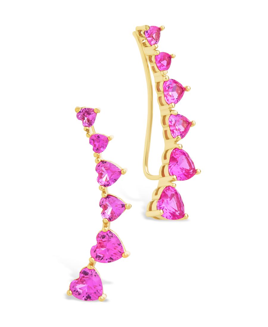 

Серьги-гвоздики Jillian CZ Heart Crawler из стерлингового серебра Sterling Forever, Pink/Gold