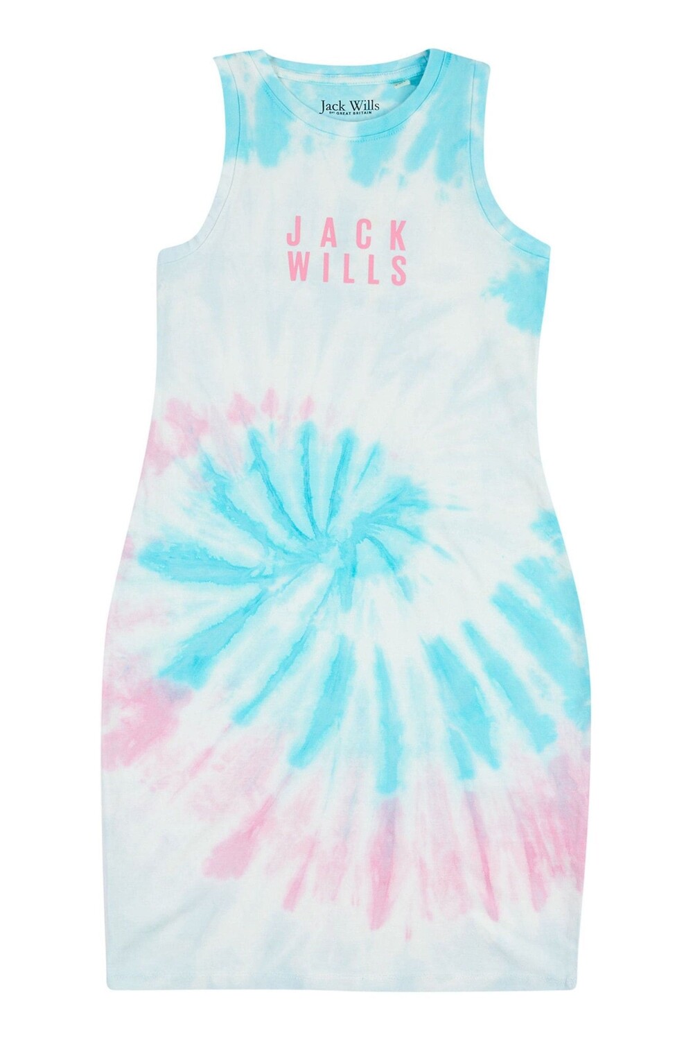 

Облегающее платье без рукавов с принтом тай дай Jack Wills, розовый