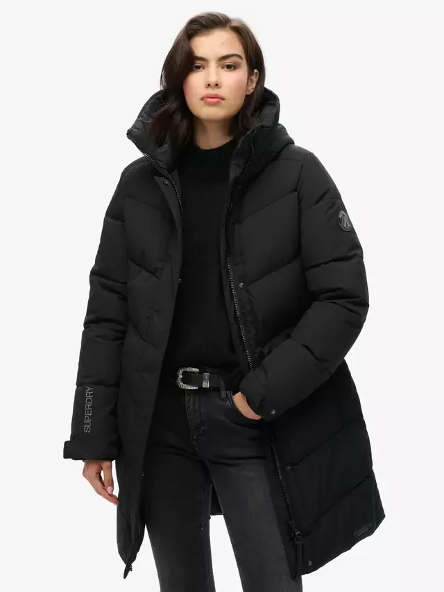 Утепленная парка City Chevron, черная Superdry