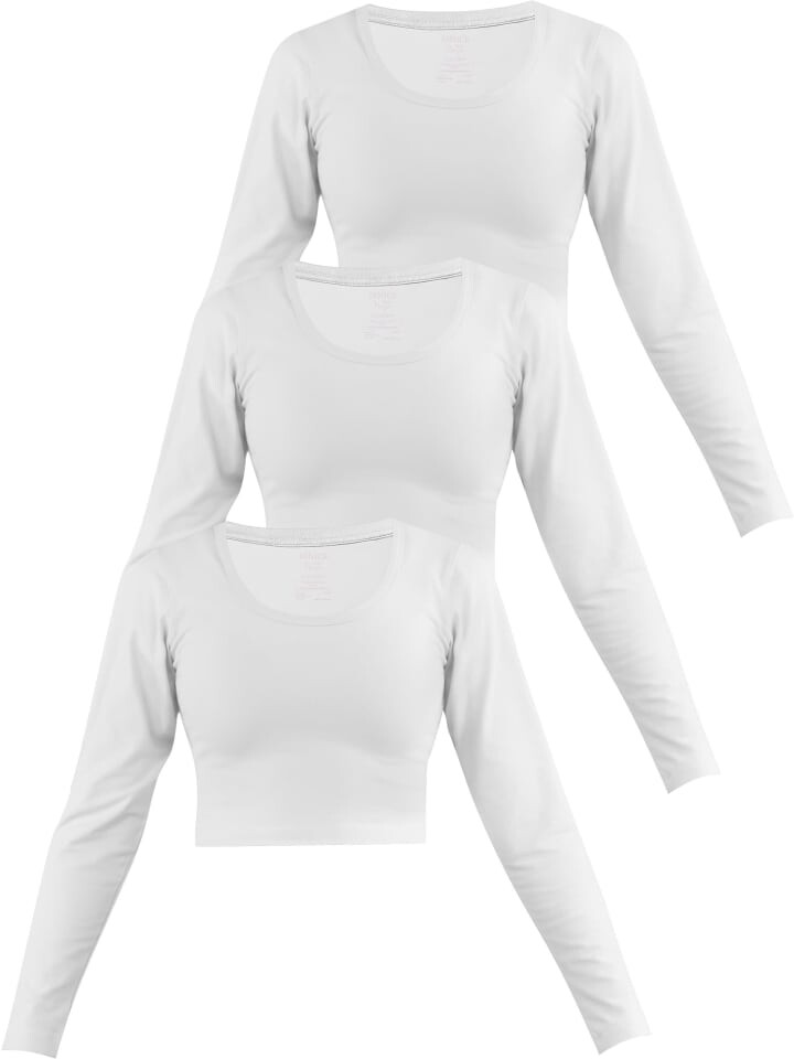

Лонгслив Janice 3 x Damen crop Langarmshirt Nerja, белый