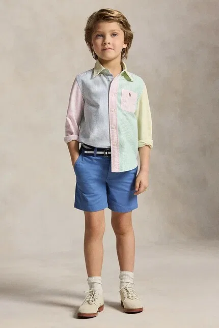 Рубашка детская из хлопка Polo Ralph Lauren, мультиколор — фото 4