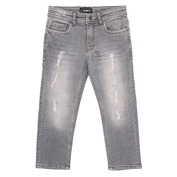 

Джинсы для мальчиков 4-7 лет с эффектом потертости и контрастной неоновой строчкой Rawx, Grey
