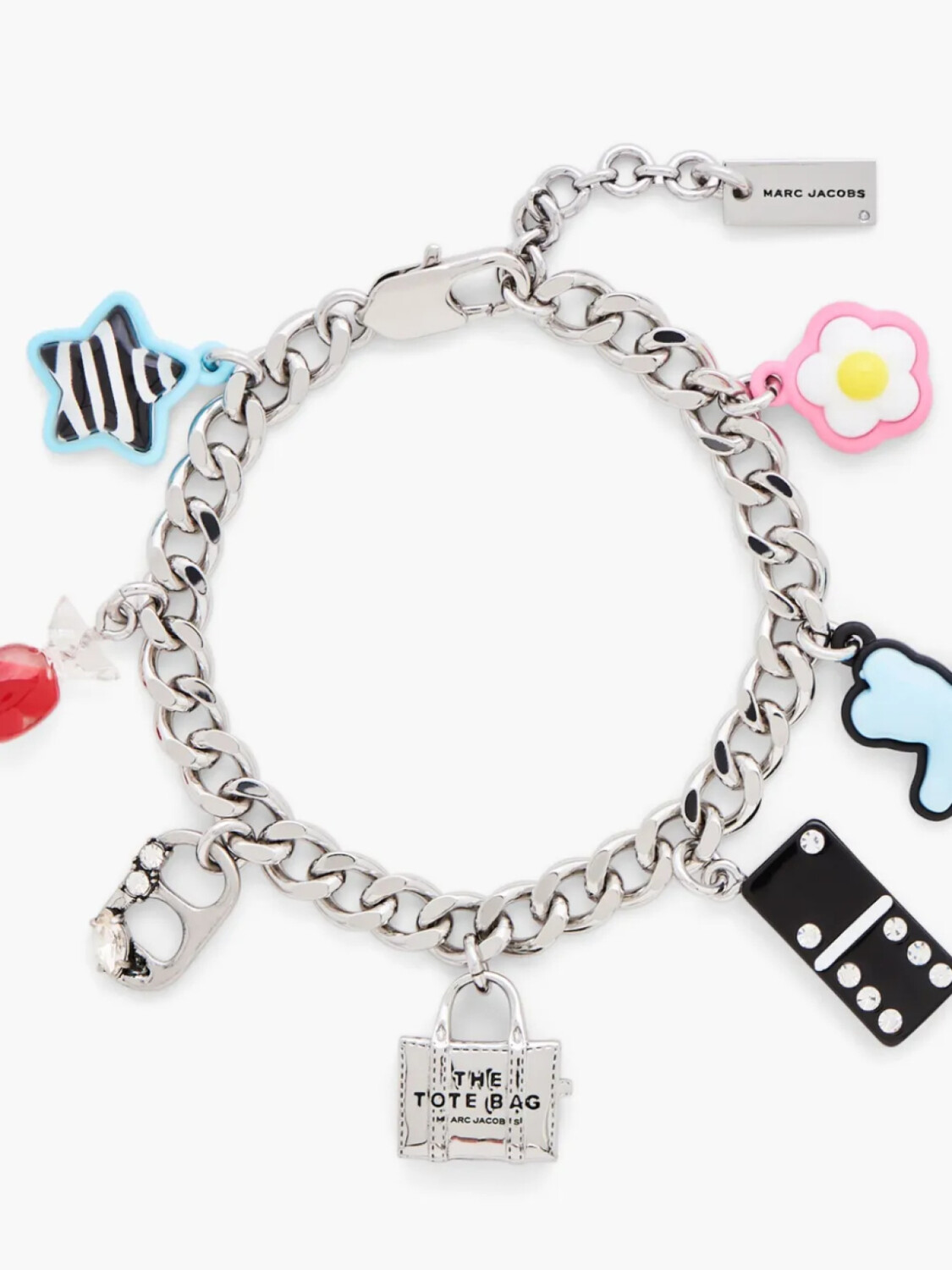 

Браслет с подвесками Marc Jacobs Sticker, серебристый