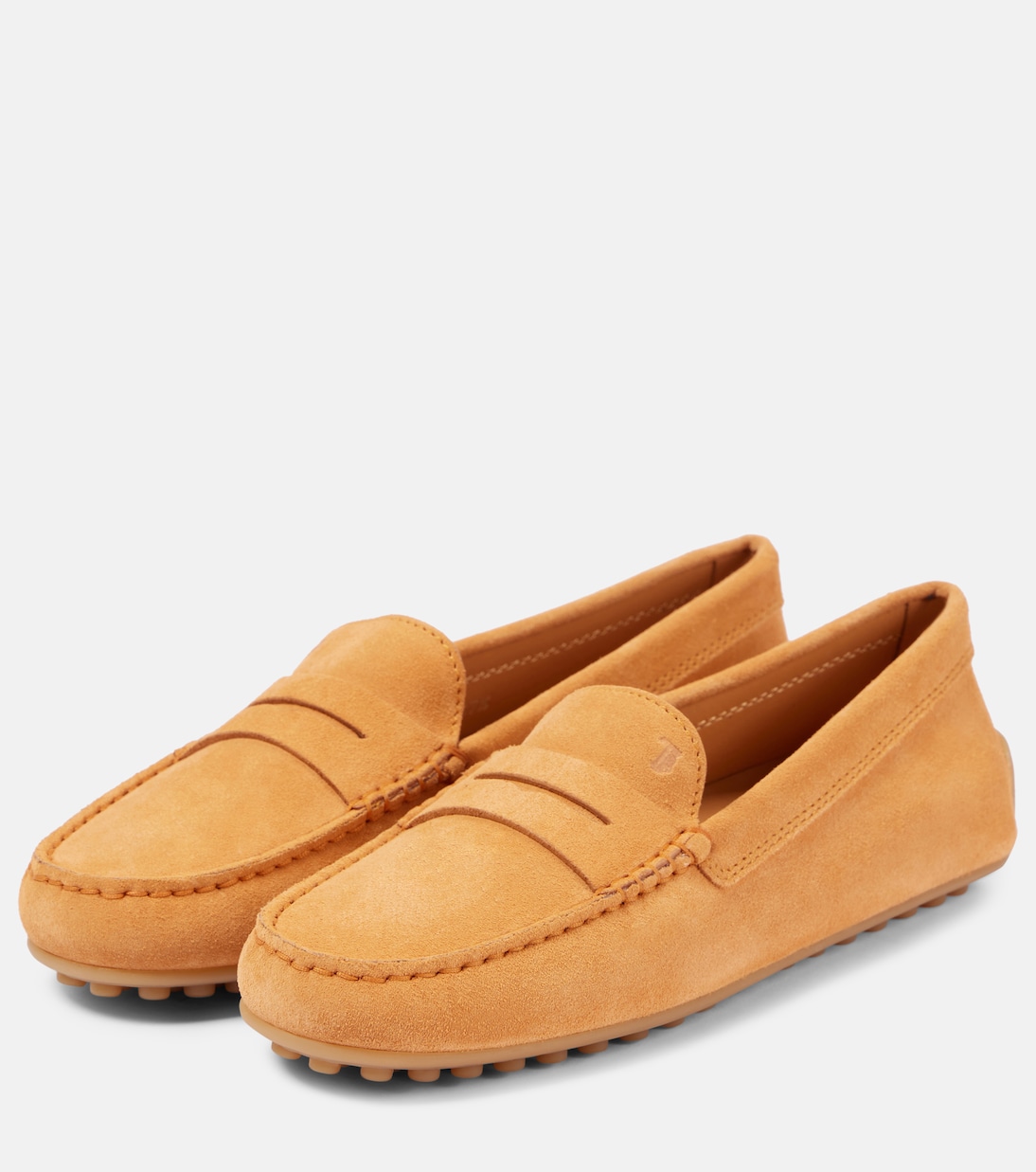 Замшевые мокасины City Gommino Tod's, Apricot Orange — фото 4