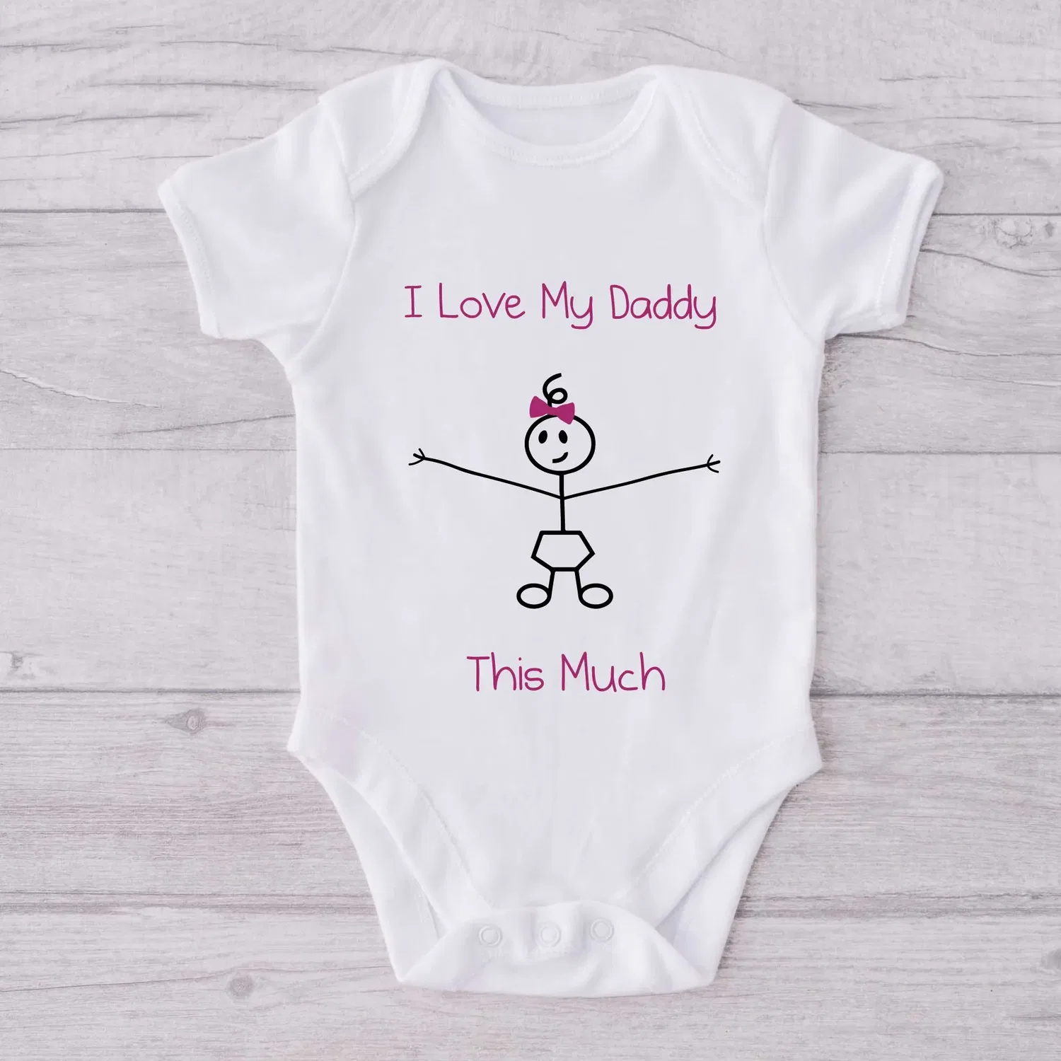Детский боди с коротким рукавом I Love My Daddy This Much, 60 Second Makeover, белый — фото 2