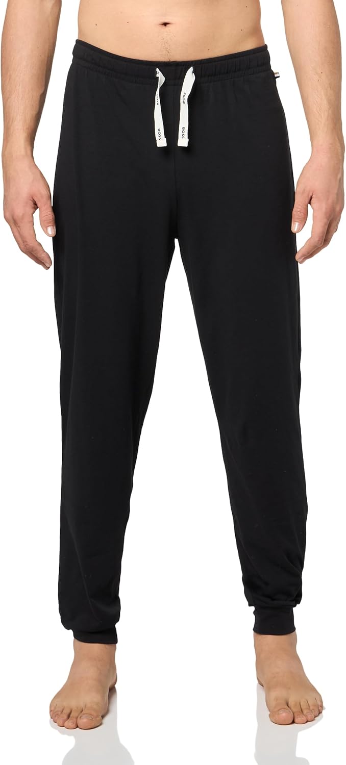

BOSS мужские пижамные брюки с манжетами и свободным кроем, Black