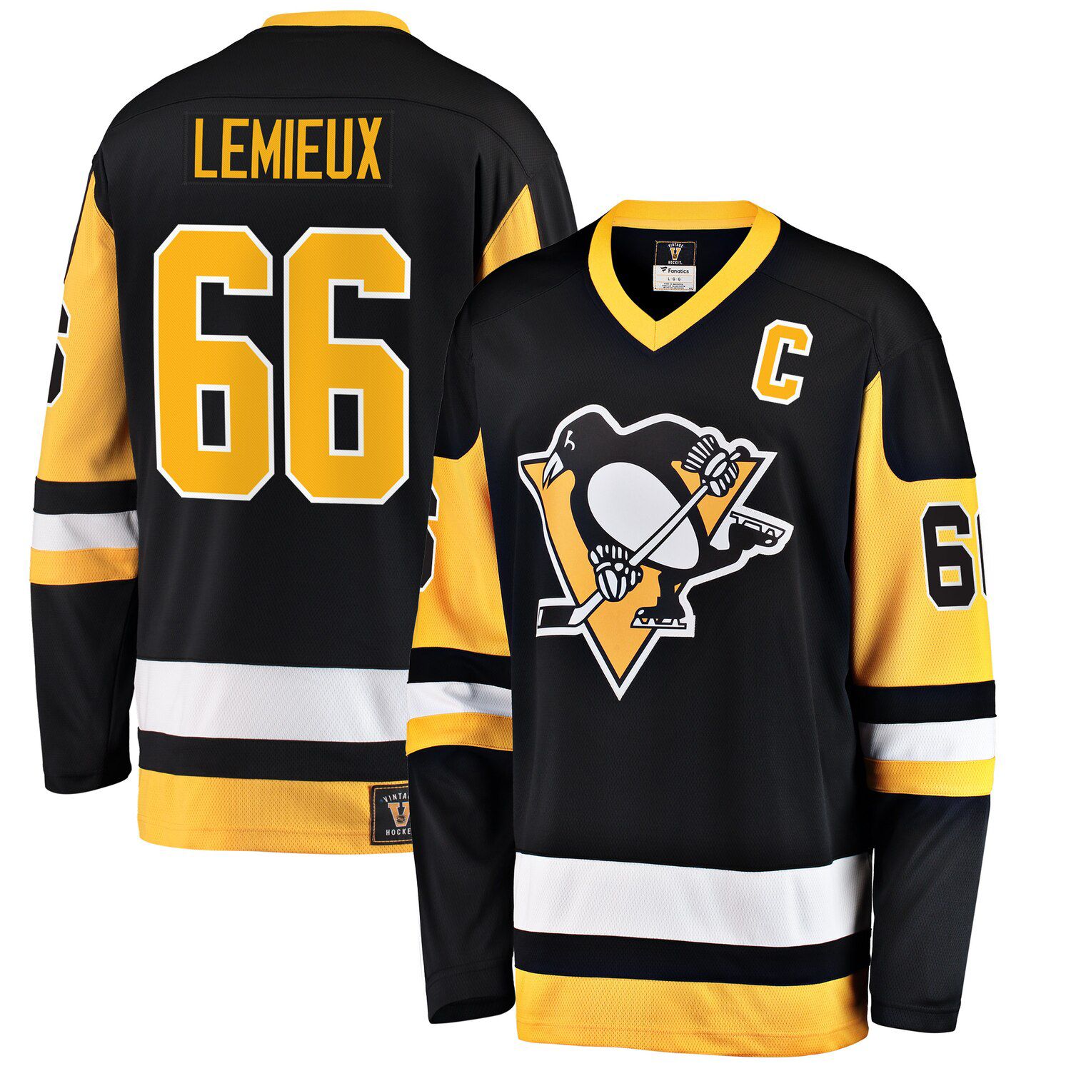 

Мужская черная футболка с логотипом Fanatics Mario Lemieux Pittsburgh Penguins Premier отколовшегося игрока пенсионера, Черный, Мужская черная футболка с логотипом Fanatics Mario Lemieux Pittsburgh Penguins Premier отколовшегося игрока пенсионера