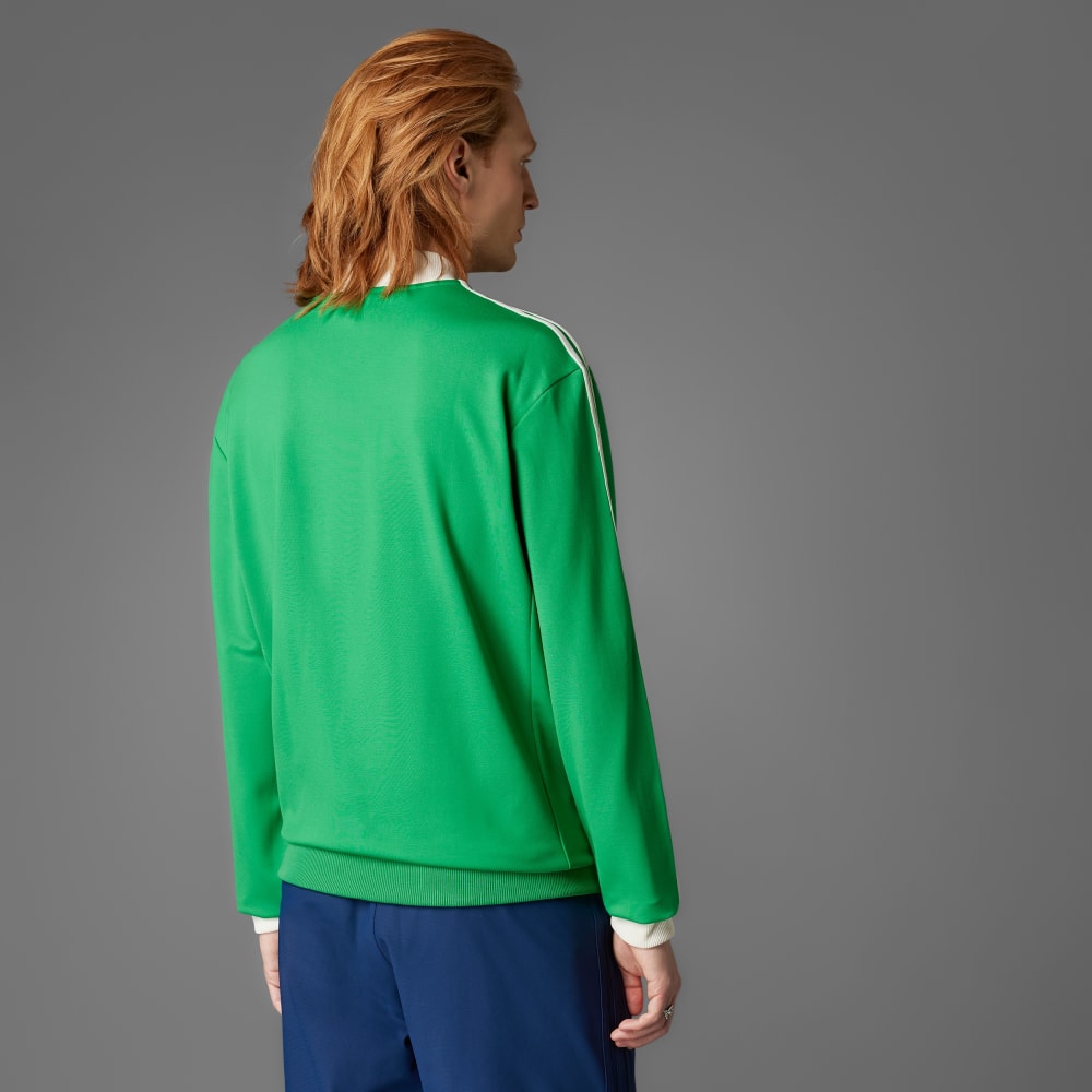 Спортивная толстовка Adidas Originals 3-Stripes 1/4 Zip Sweatshirt, зеленый — фото 2