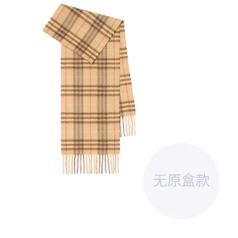 

Burberry Детский клетчатый шарф с бахромой, Light Brown