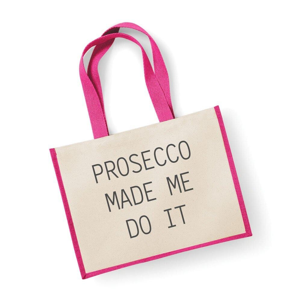 

Большая джутовая сумка Prosecco Made Me Do It Розовая сумка 60 SECOND MAKEOVER, розовый
