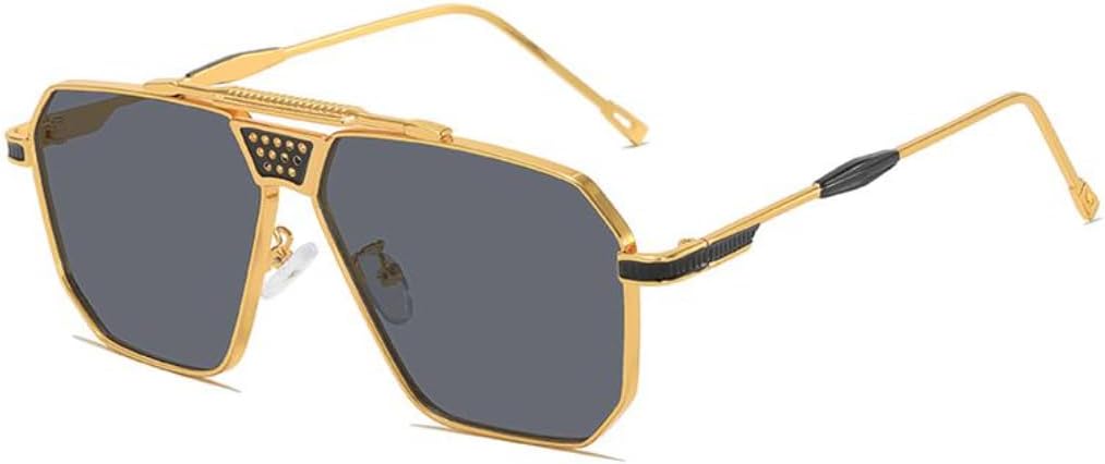 

Мужские солнцезащитные очки в стиле стимпанк, большие, винтажные, в стиле панк, для активного отдыха и вождения, модные металлические очки с защитой от УФ-излучения UV400 UUPTTPL, Blackgoldgray