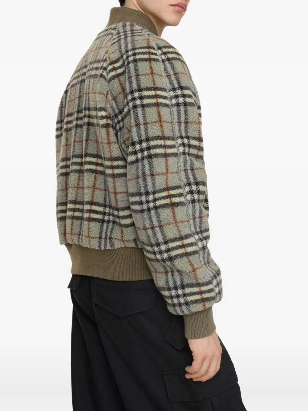 Куртка-бомбер Burberry двусторонняя нейлоновая, серый — фото 4