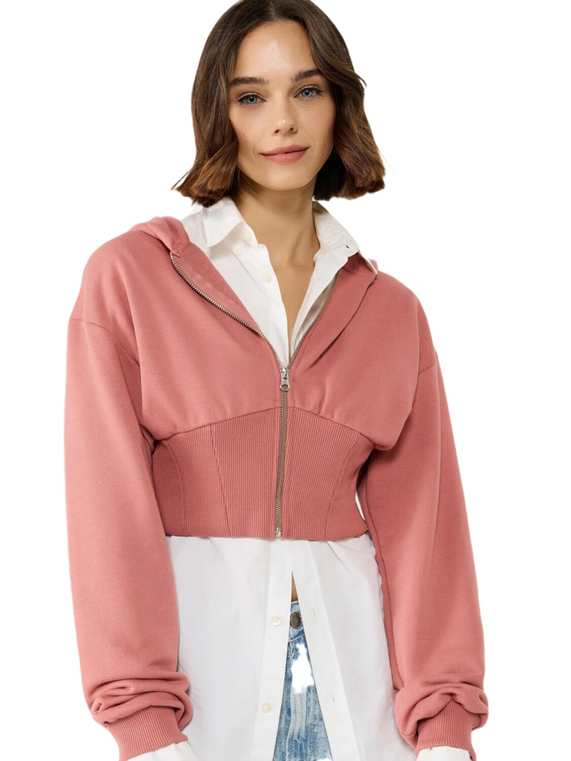

No Matter What Толстовка с молнией в пыльно-розовом цвете, Розовый, No Matter What Толстовка с молнией в пыльно-розовом цвете