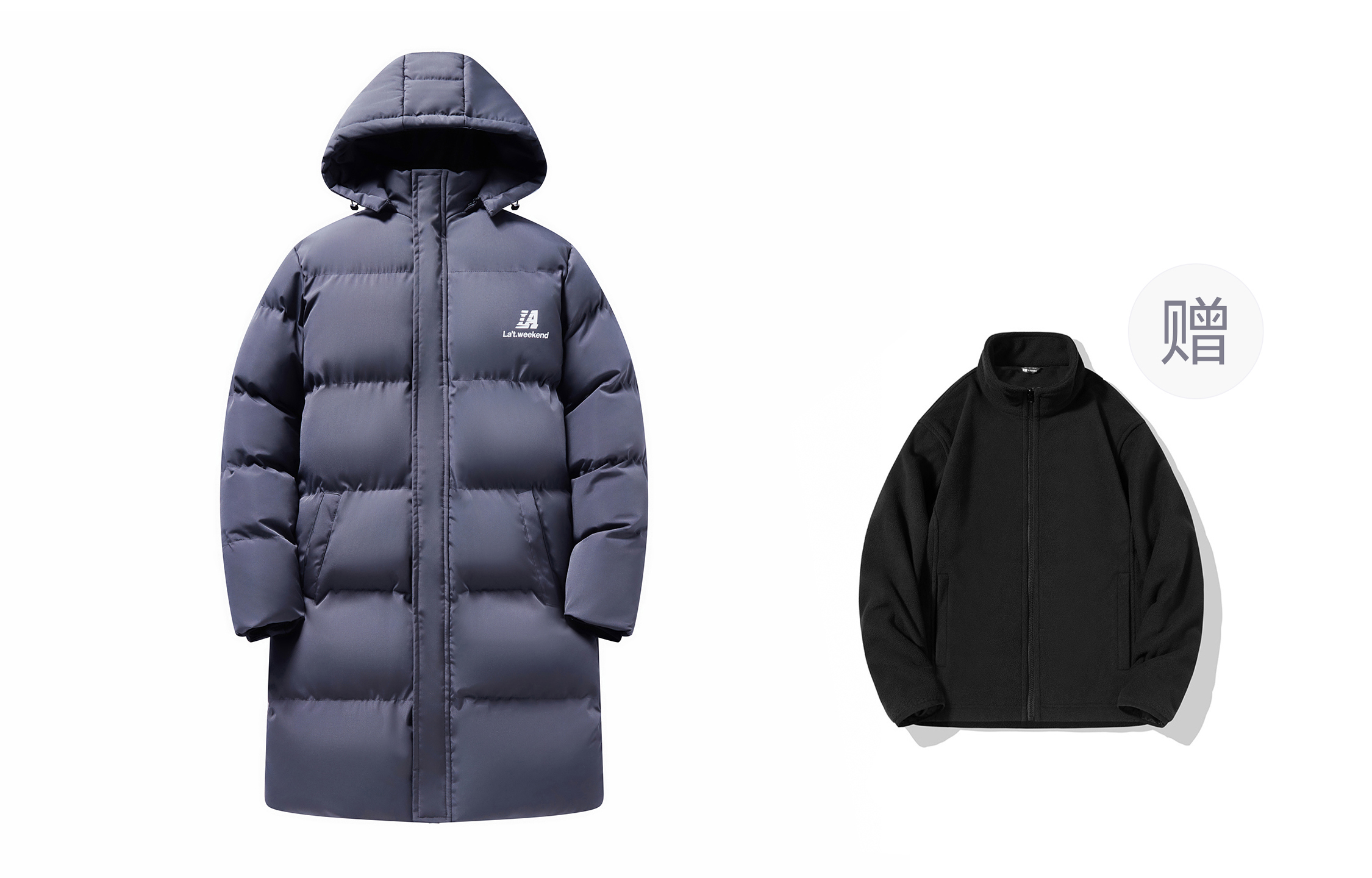 

LA'T.WEEKEND Пуховик Unisex, Gray (3-in-1)