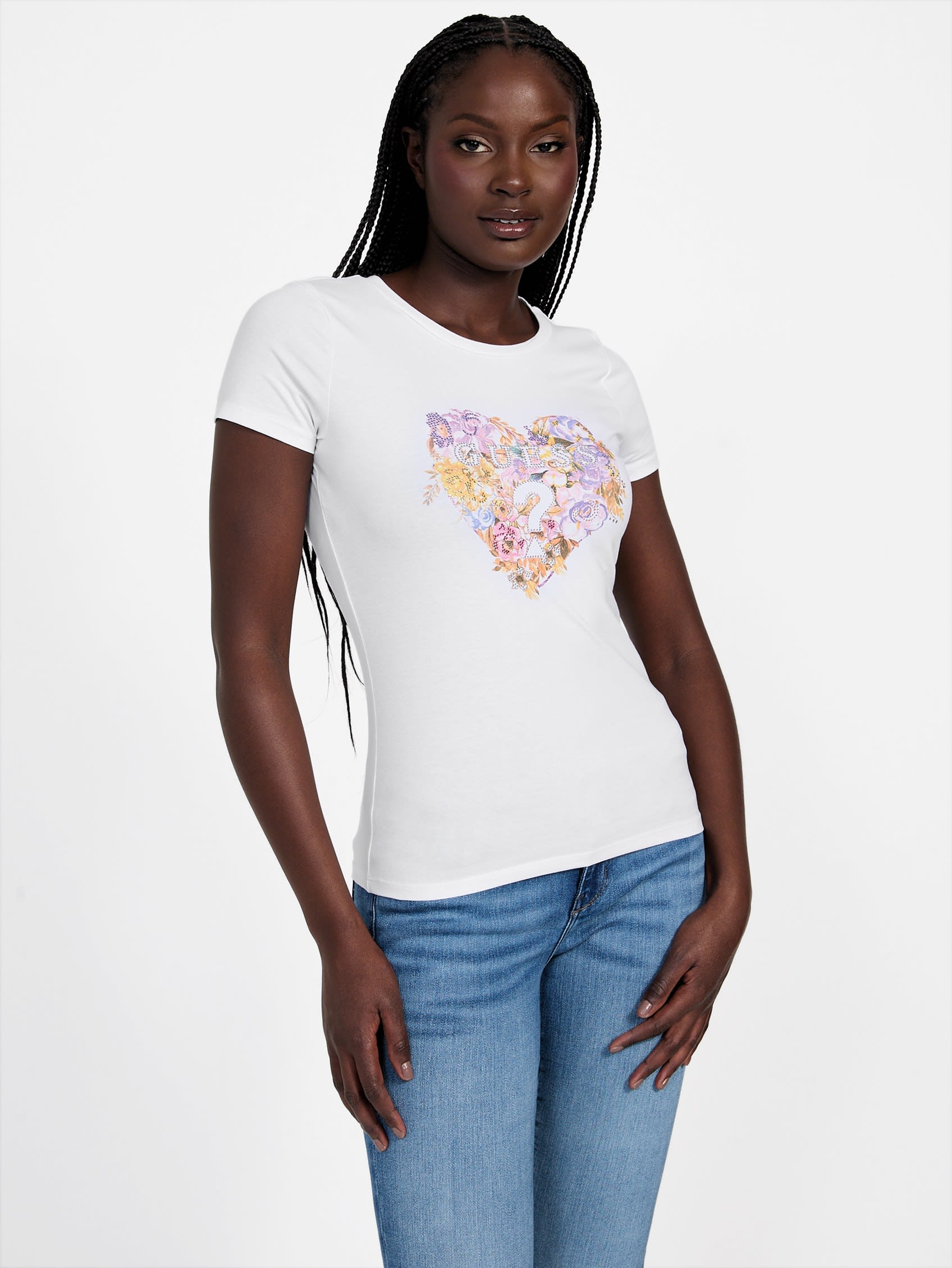 

Футболка Eco Corinne Heart Guess Factory, цвет pure white
