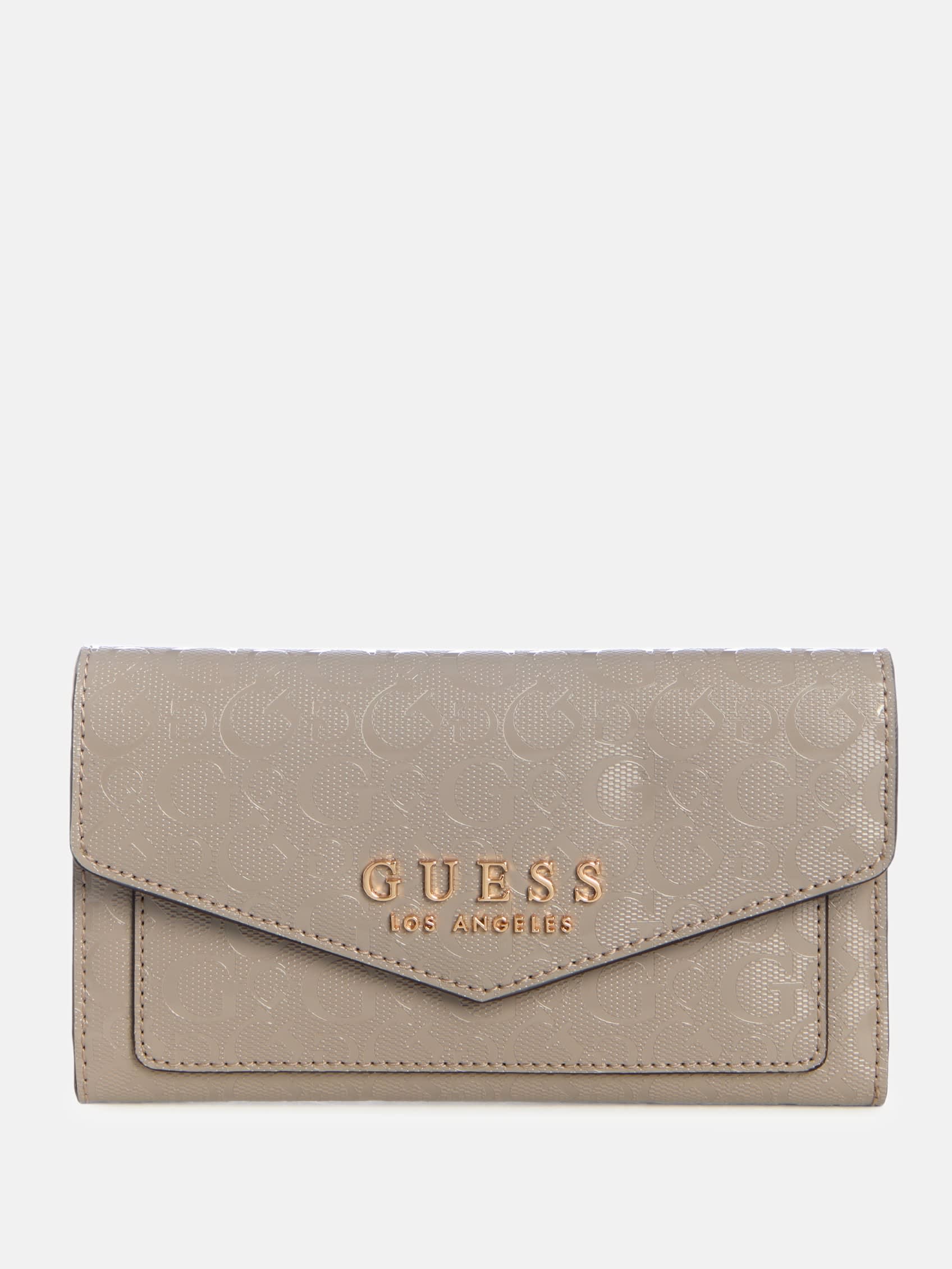 

Тонкий клатч-кошелек Kiran Logo Shine Guess Factory, серый