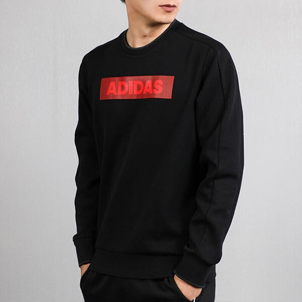 Толстовка sports jacket round neck pullover black Adidas, черный — фото 3