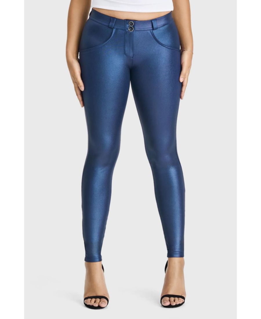 

Женские облегающие брюки-диско средней посадки с завышенной талией Freddy, Navy blue