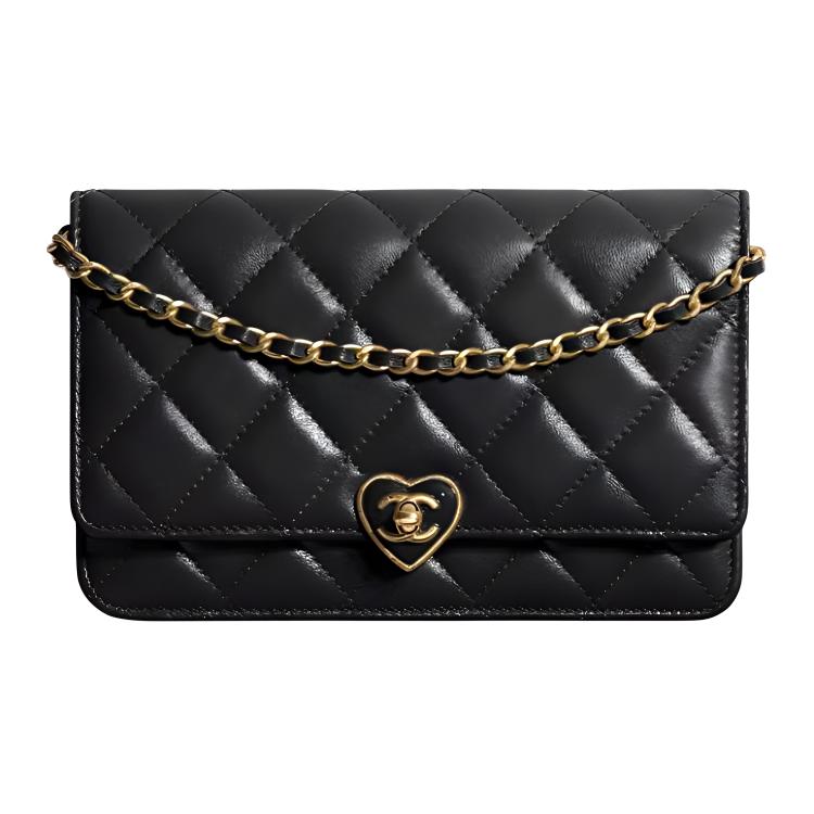 

Кошелек из овчины WOC, Женская черная сумка через плечо CHANEL