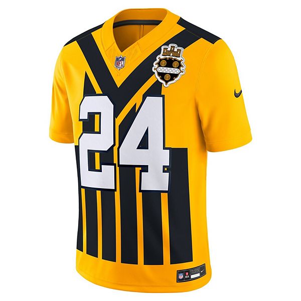 Мужская футболка Joey Porter Jr Gold Pittsburgh Steelers Alternate 1933 Throwback Vapor FUSE Limited Nike — фото 3