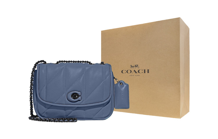 

Сумка кроссбоди, плечевая сумка женская из мягкой кожи Nappa, в стиле washed denim COACH, gift box set (basic set+yellow box)