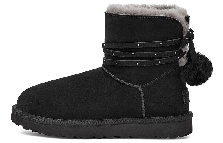 Угги женские UGG Mini Bailey Bow Pom, черный
