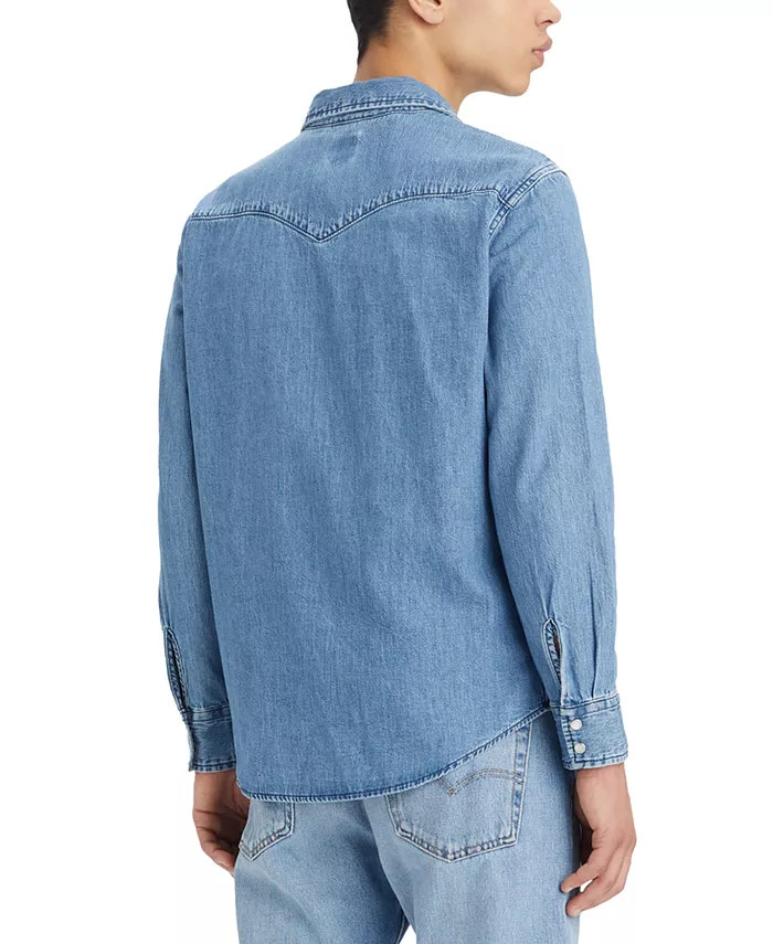 Мужская классическая рубашка стандартного кроя в стиле вестерн Levi'S, синий — фото 2
