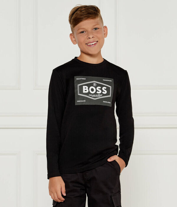 

Лонгслив Boss Kidswear Regular Fit, черный