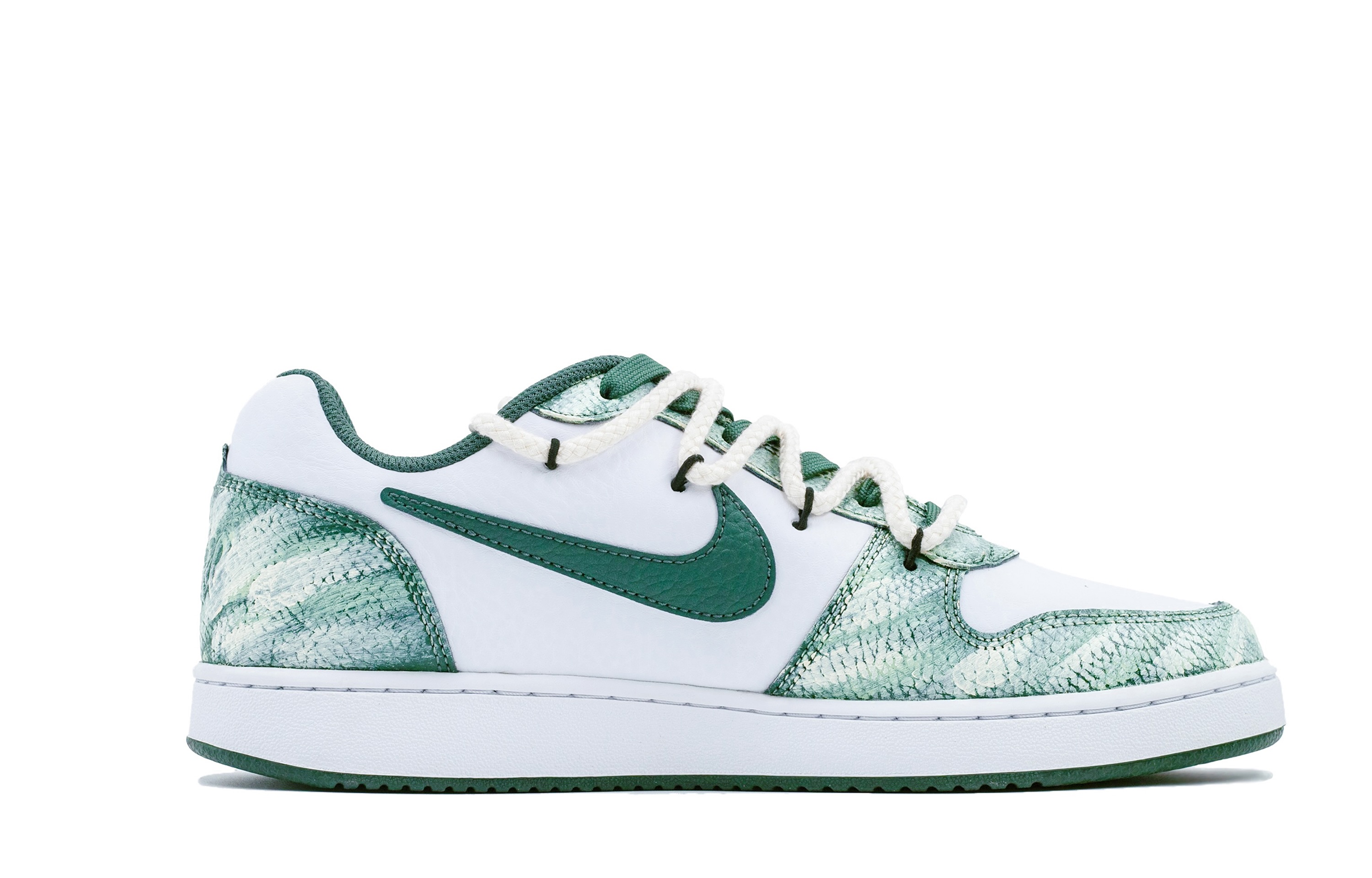 Nike Кроссовки для скейтбординга EBERNON Ivy Dreams Waterproof And Wear resistant низкие унисекс бело-зеленые — фото 4