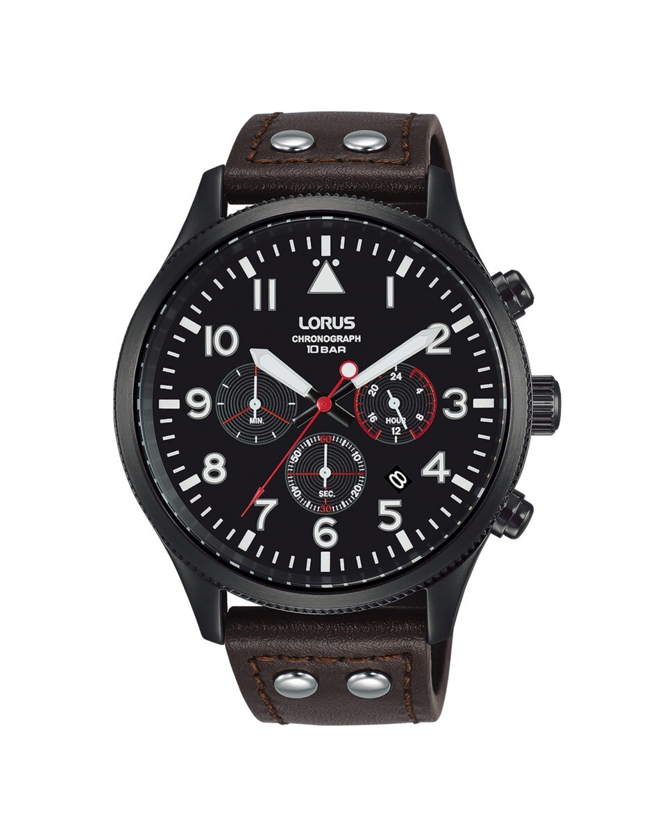 

Мужские часы Sport man RT367JX9 из кожи и коричневого ремешка Lorus, коричневый