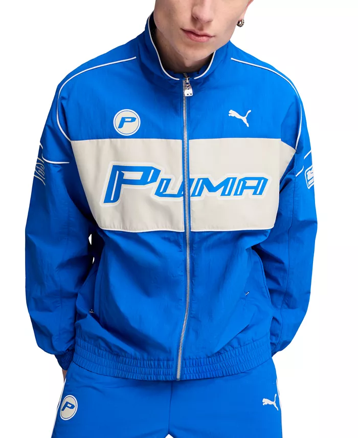 

Мужская свободная куртка-тренировочная с логотипом и принтом Puma, синий