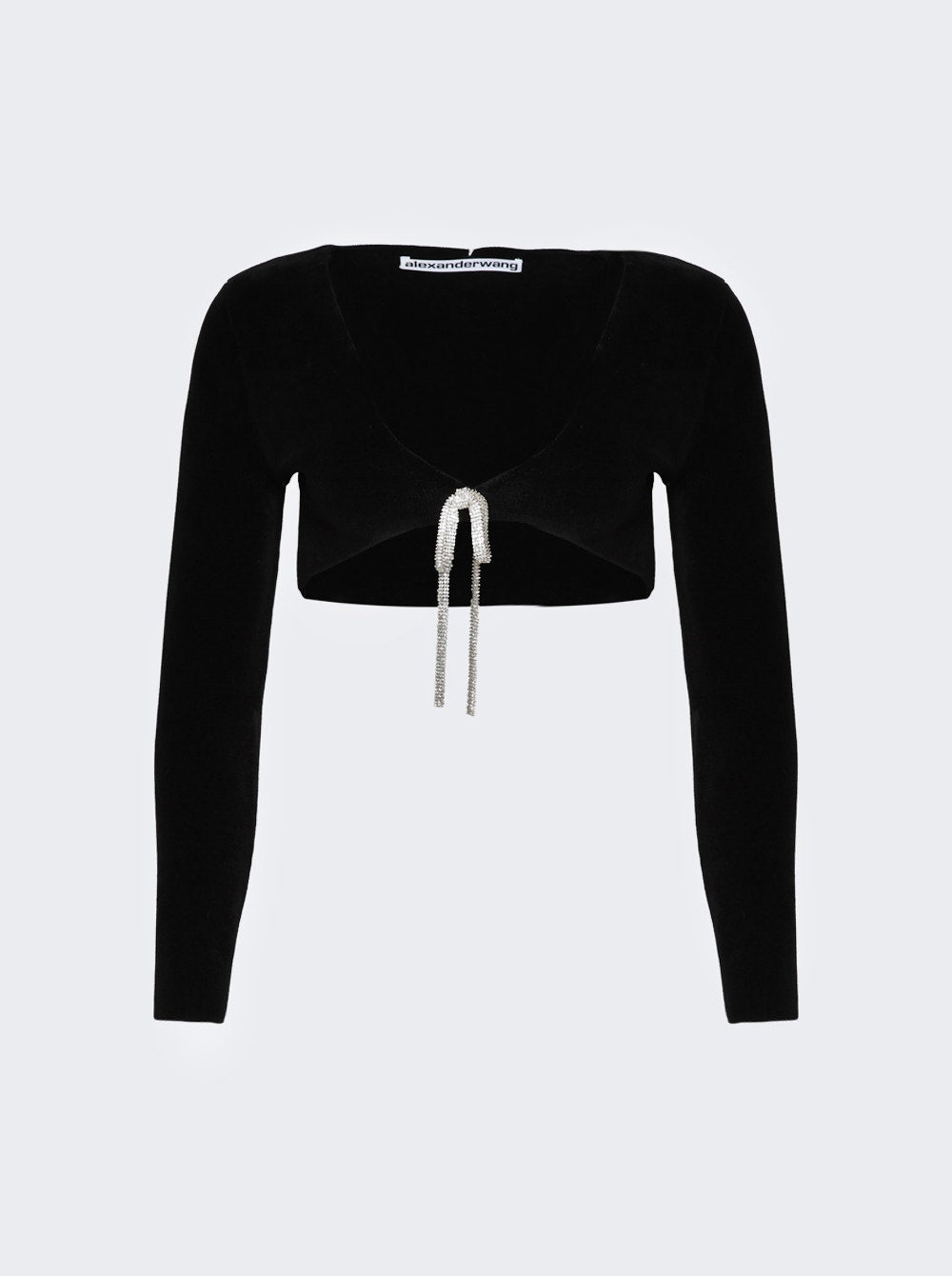 

Укороченный кардиган с V-образным вырезом и кристальным галстуком alexanderwang, черный