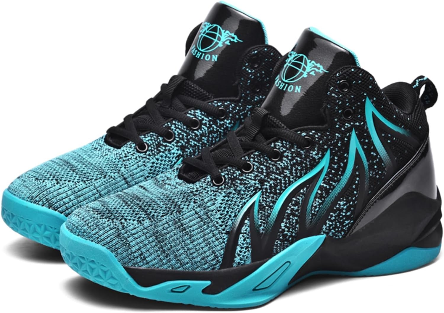 

Мужские дышащие высокие кроссовки на шнуровке с сетчатой тканью, модные, удобные, с противоскользящей подошвой для баскетбола, бега, ходьбы и тренировок Boaobaihuo, синий