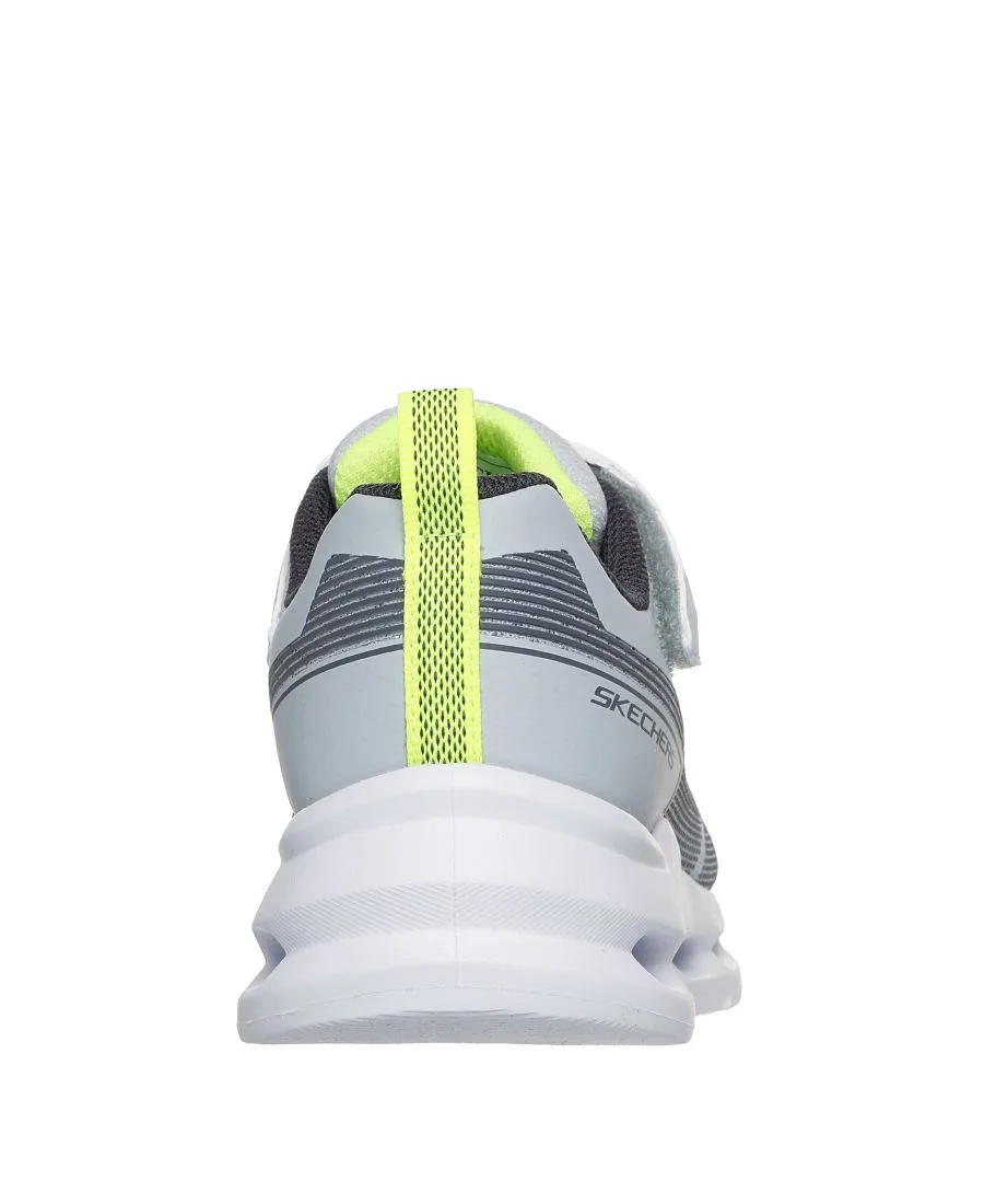 Детские кроссовки S-Lights: Glide-Step Lights с застежкой-липучкой от Finish Line Skechers, серый, lime — фото 4
