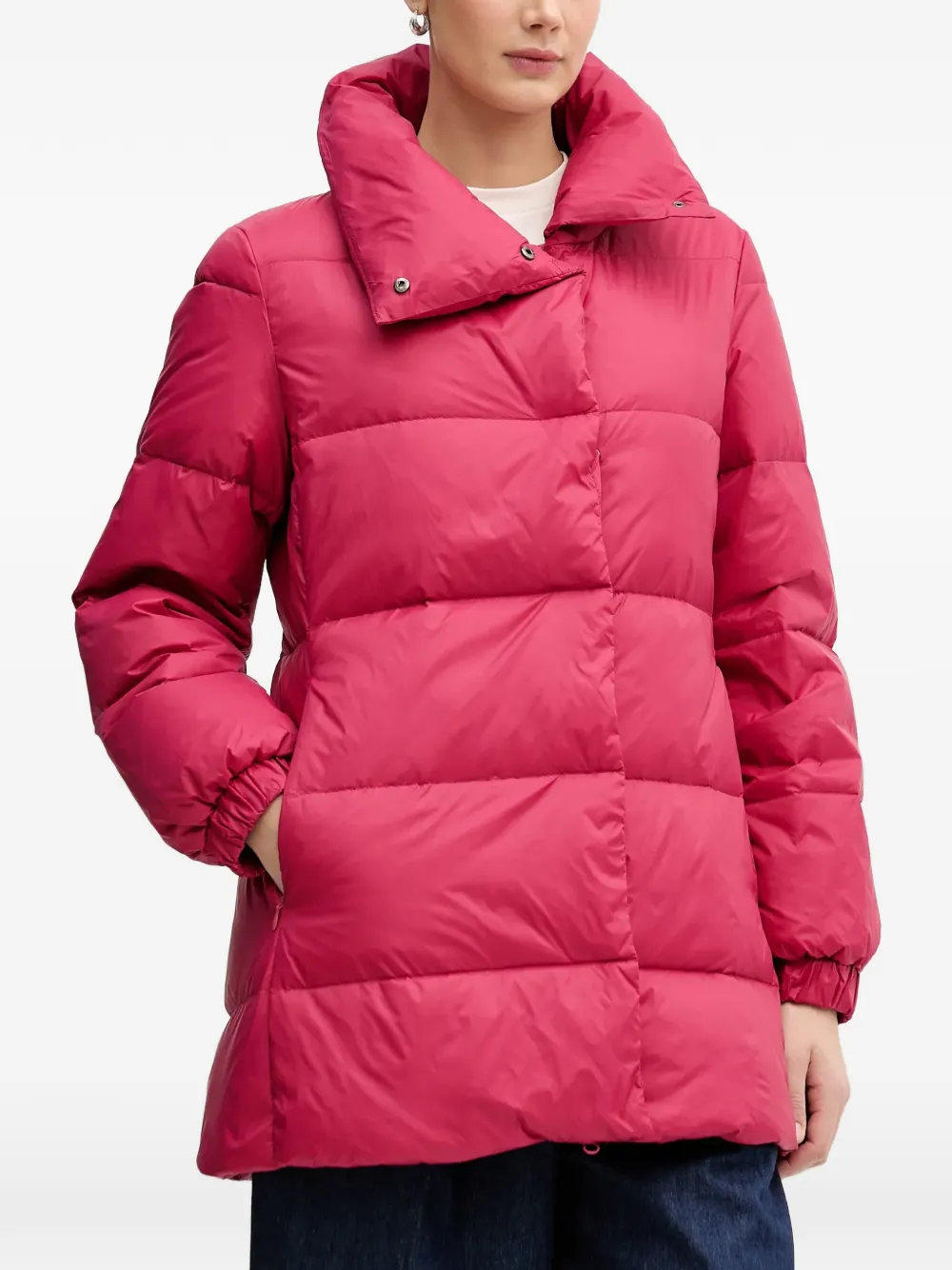 

Стеганая куртка с воротником-стойкой Benetton, розовый