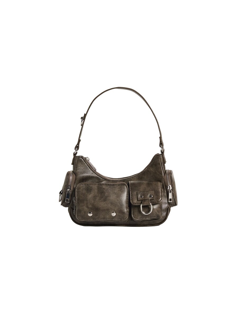 

Сумка через плечо Bershka Shoulder Bag, серый
