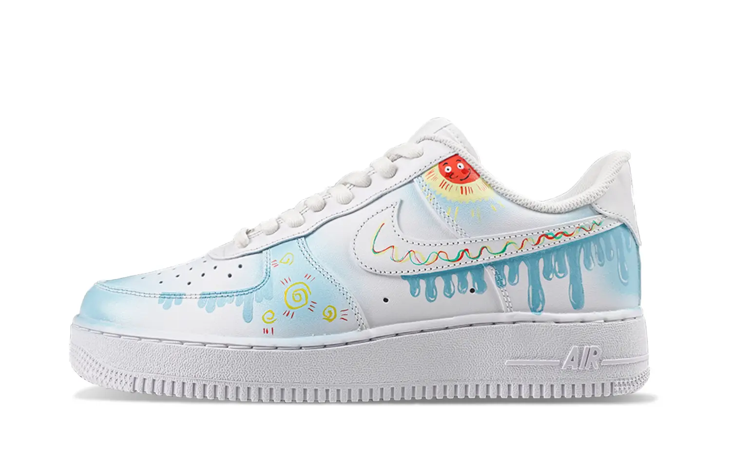 

Nike Кроссовки Air Force 1 для скейтбординга с низким верхом, износостойкие, мужские, белые, синие