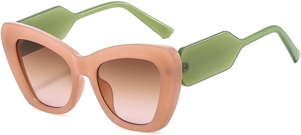 

Солнцезащитные очки UV400 - "кошачий глаз", увеличенного размера, желейного цвета, для женщин и мужчин, для бега и занятий спортом на открытом воздухе UYPTK, Pink Green