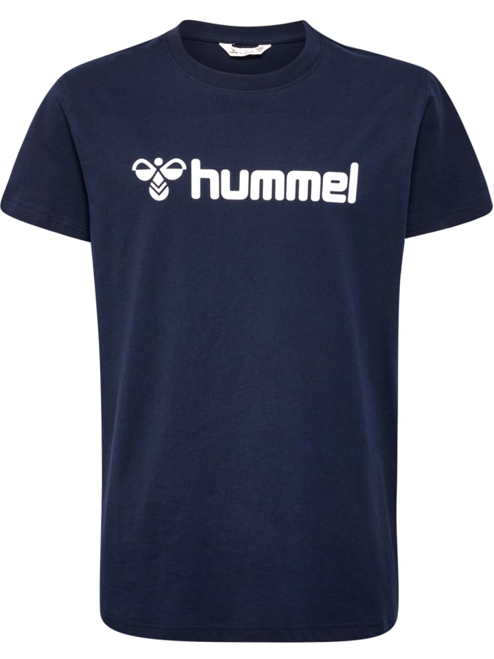 

Футболка с логотипом из органического хлопка синего цвета. Hummel