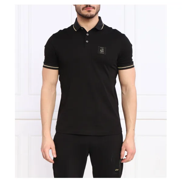 

Рубашка поло стандартного кроя Armani Exchange, черный