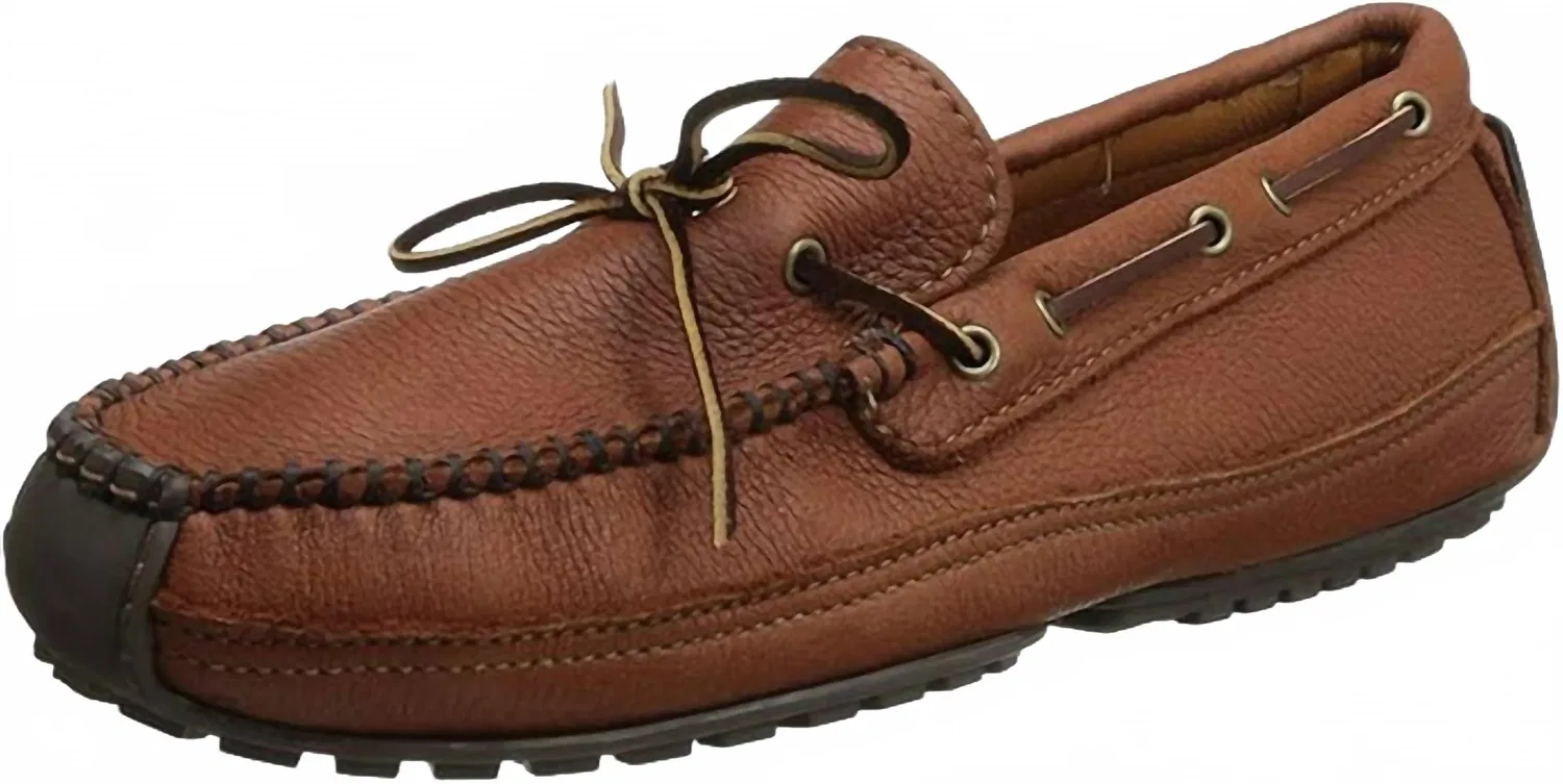 Minnetonka Мужские мокасины Weekend из лосиной кожи, коричневого цвета