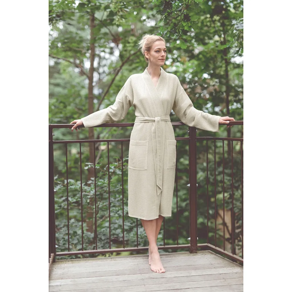 

Махровый халат Unisex свободного кроя, произведен в Австрии Unisex вафельный твил Framsohn Frottier, Oxford Tan